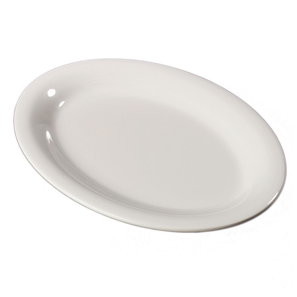 Carlisle&reg; Durus&reg; 12" x 9" Bone Oval Platter