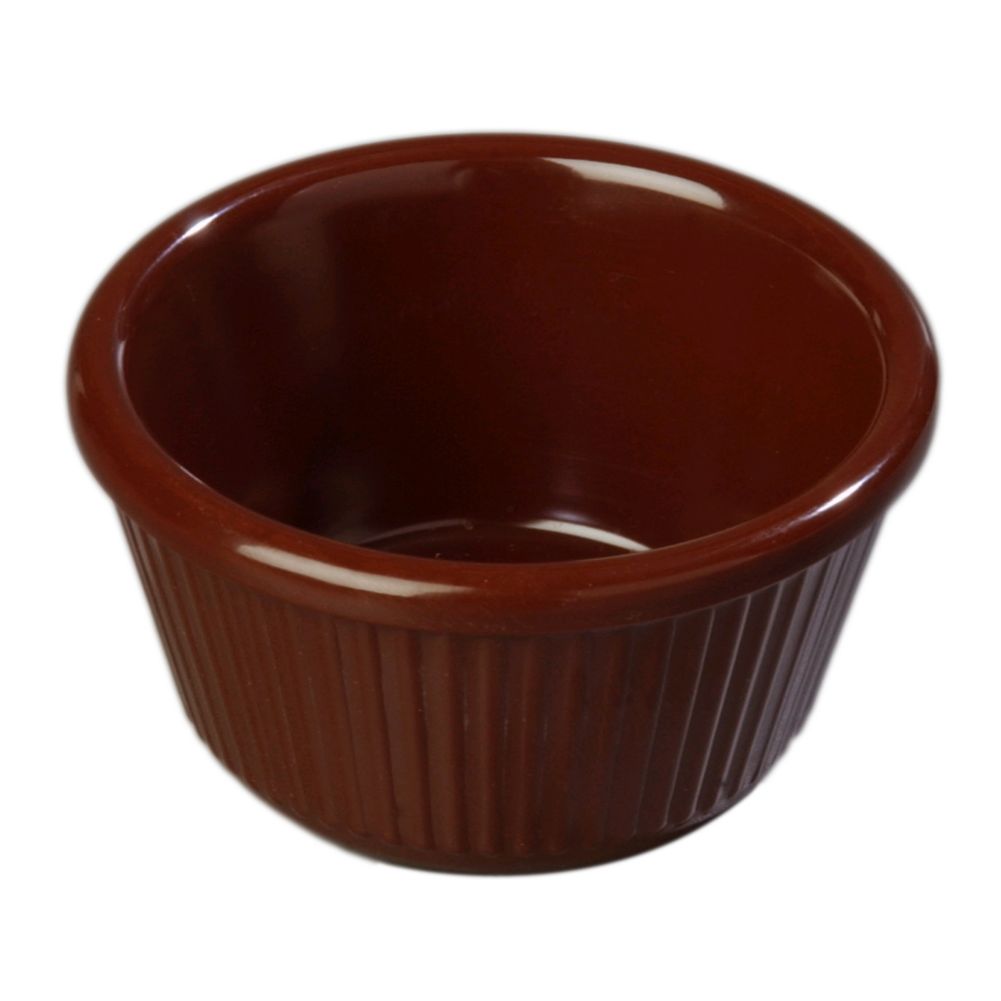 Carlisle&reg; Fluted Melamine Ramekin, Chocolate, 4 oz