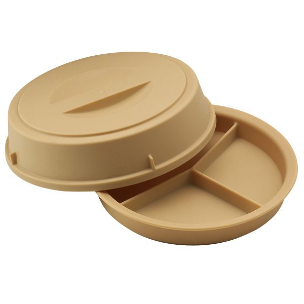 Cambro Beige 3-Compartment Heat Keeper w/ Lid