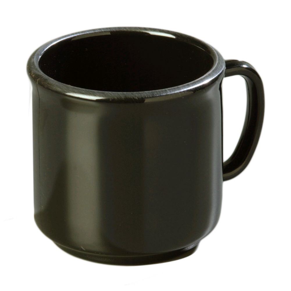 Carlisle&reg; Stackable&trade; Black 10 Oz. SAN Plastic Mug