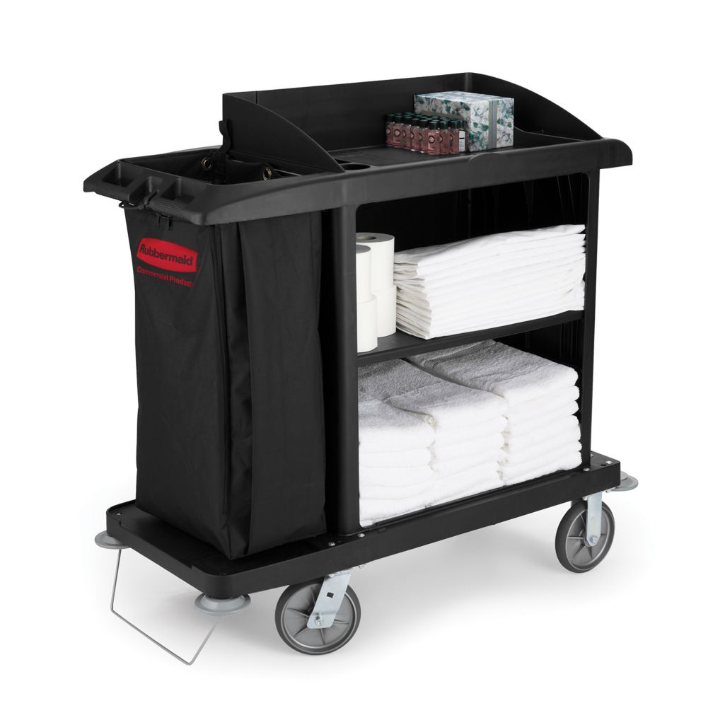 Rubbermaid Black Compact Housekeeping Cart