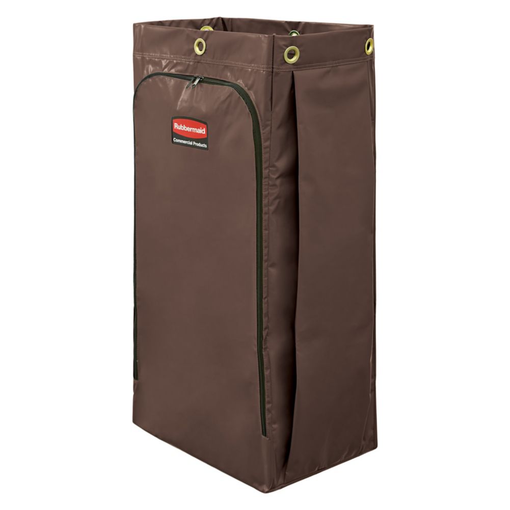 Rubbermaid Replacement Brown Zippered Vinyl Bag for Housekeeping Carts
