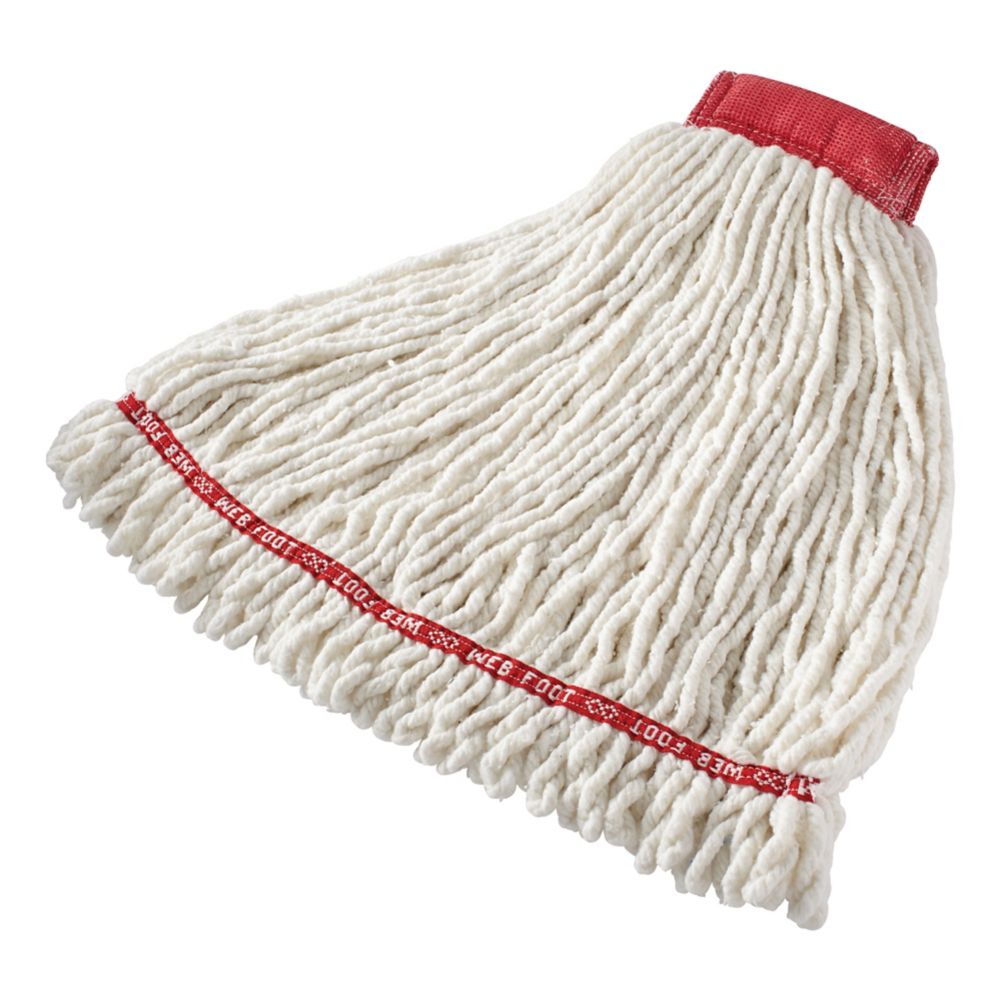 Rubbermaid Web Foot Shrinkless Large White Mop Head w/ 5" Band