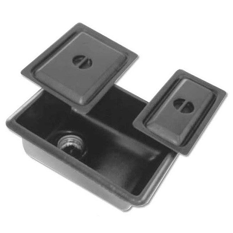 Drop-In Ice Bucket, Black Plastic, 11 x 18 x 7