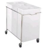 Complete 3-Compartment White Bin Assembly w/ Clear Cover