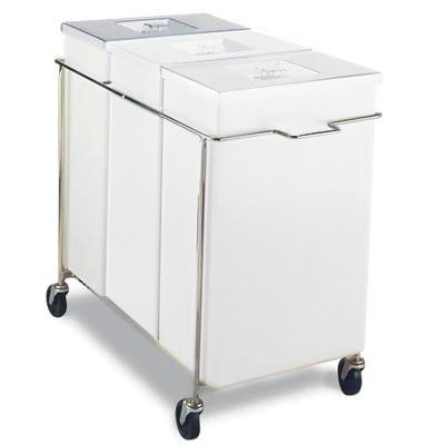 Faribo Complete 3-Compartment White Bin Assembly w/ Poly Cover