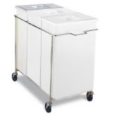 Faribo Complete 3-Compartment White Bin Assembly w/ Poly Cover