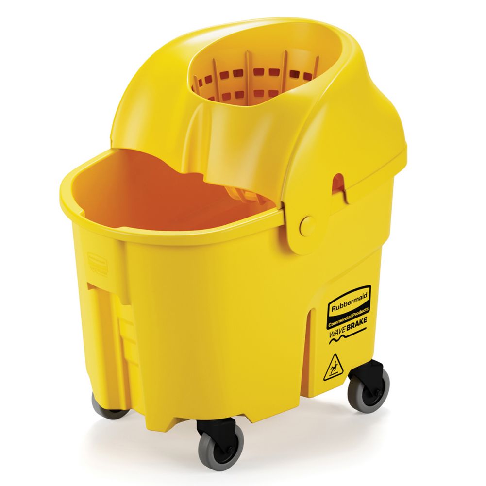Rubbermaid WaveBrake&reg; Yellow 35 Qt Institutional Wringer Combo
