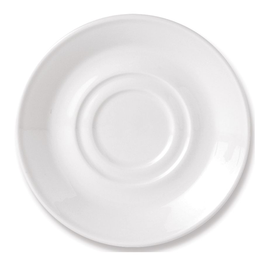 Steelite Performance Simplicity White 5-3/4" Double Well Saucer