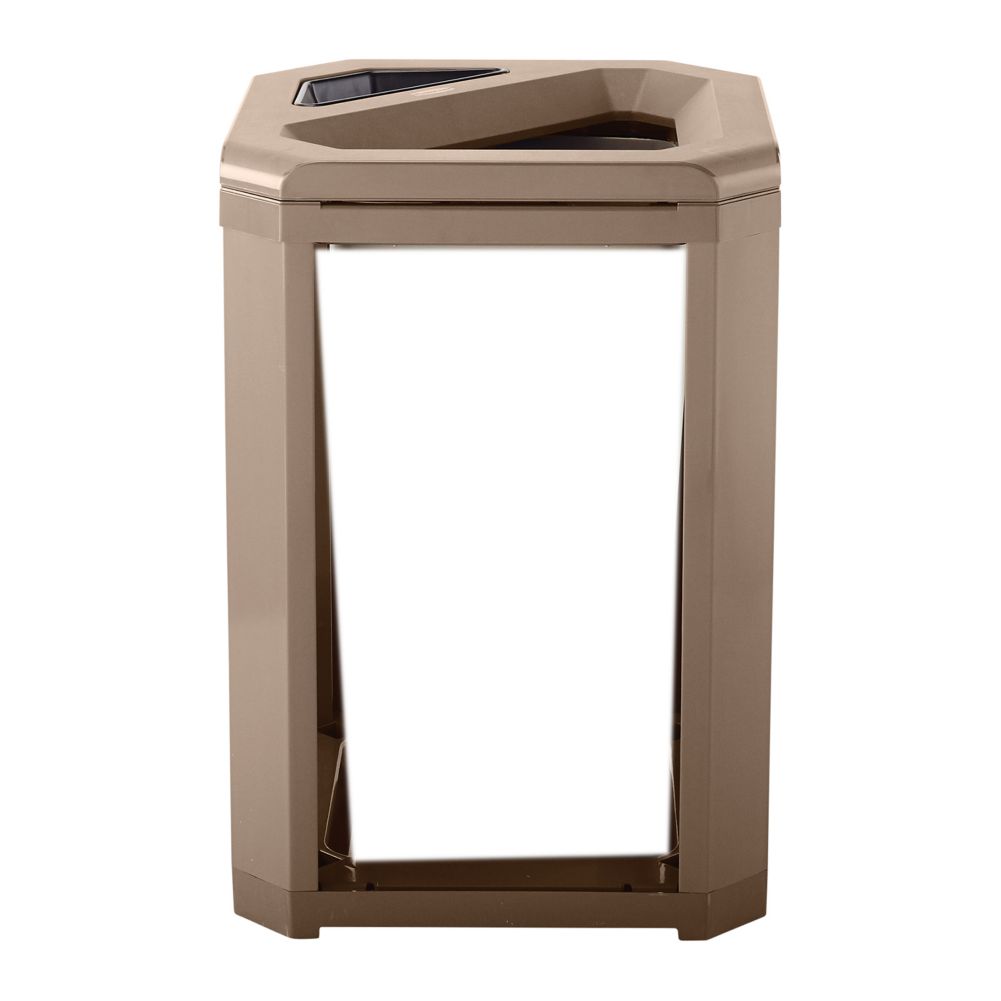 Rubbermaid Landmark Driftwood 20 Gal Ash / Trash Can Frame w/ Liner