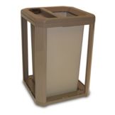 Rubbermaid Landmark Driftwood 35 Gal Ash / Trash Can Frame w/ Liner