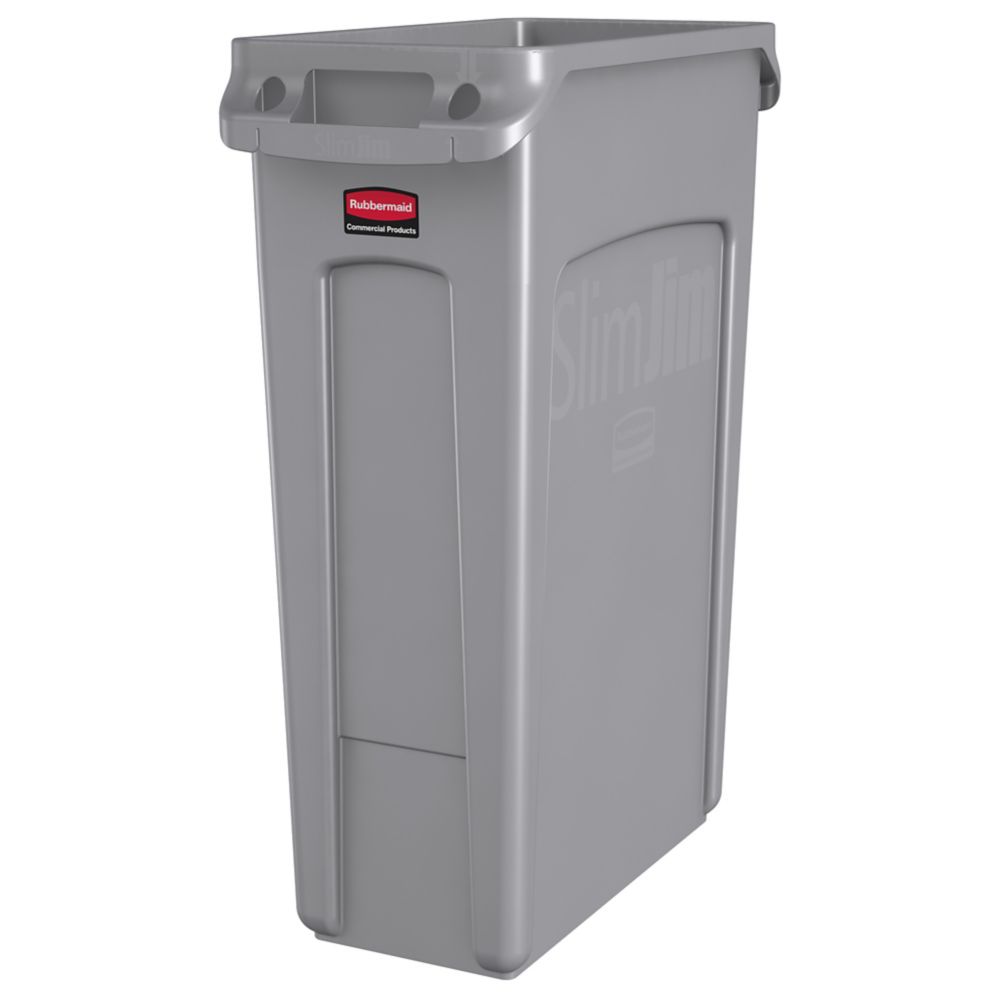 Rubbermaid&reg; Slim Jim&reg; Gray Vented 23 Gal Container