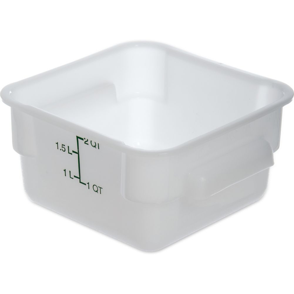 Carlisle Storplus&trade; White 2 Qt Square Food Storage Container
