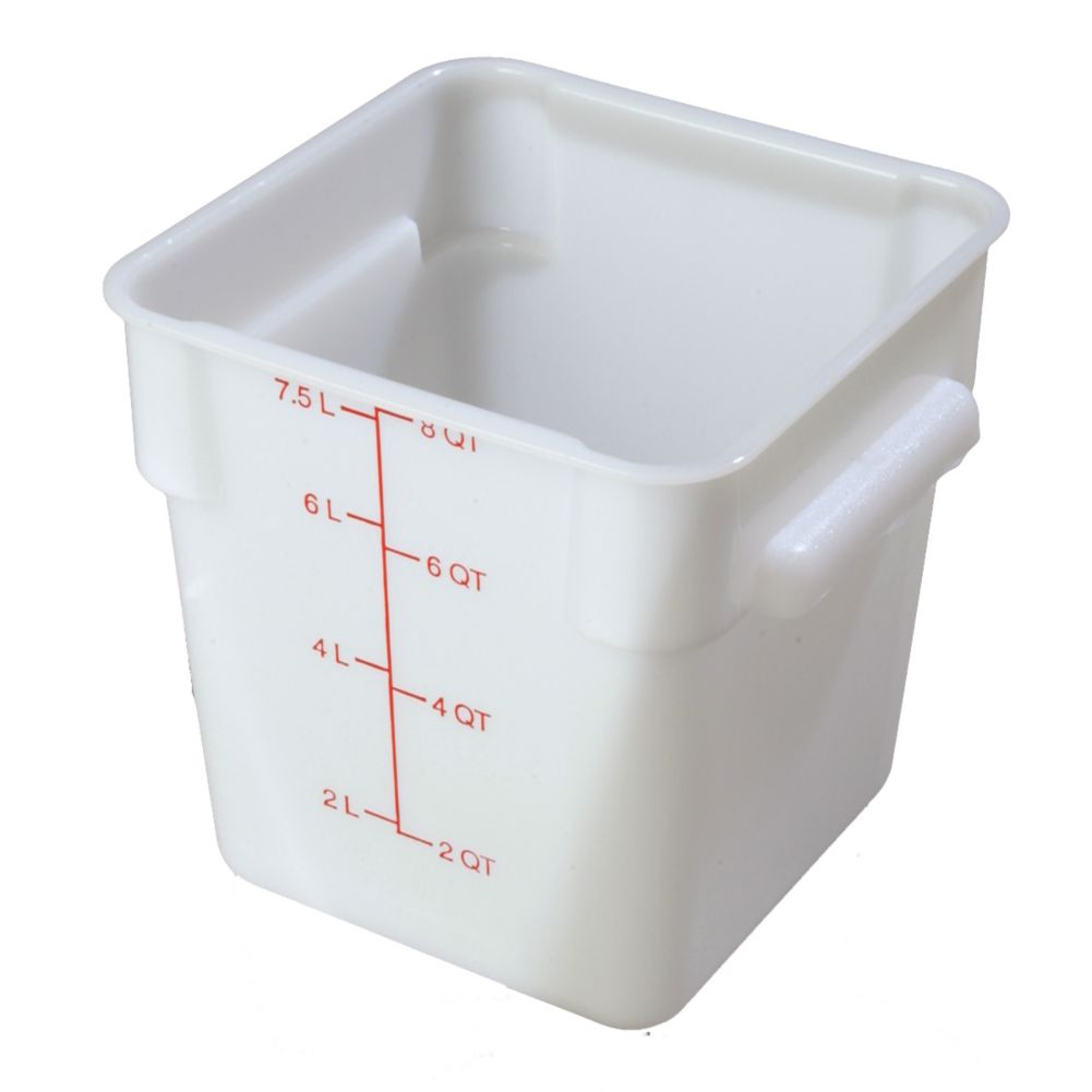 Carlisle Storplus&trade; White 8 Qt Square Food Storage Container