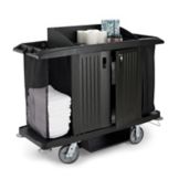 Rubbermaid Black Full Size Housekeeping Cart w/ Doors