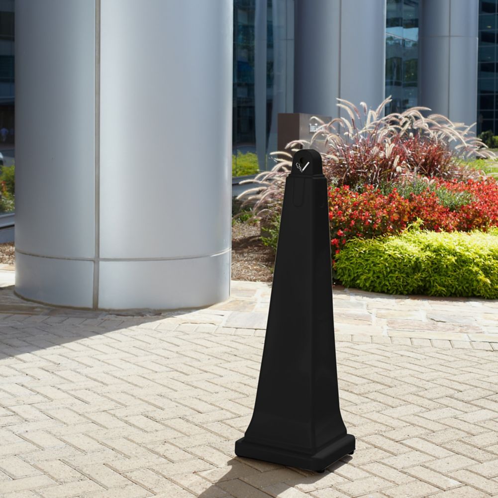 Rubbermaid GroundsKeeper&reg; Black 39" Smoking Receptacle