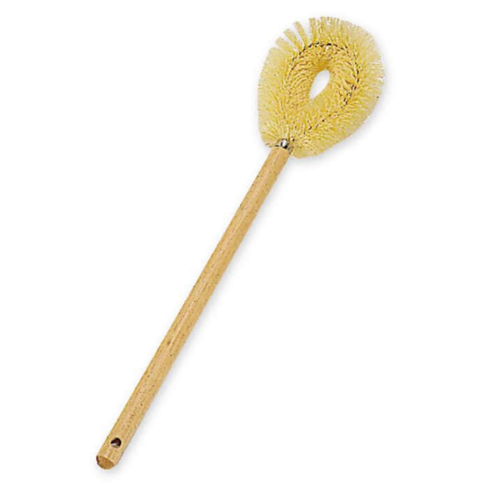Rubbermaid Yellow Poly Fill Wood Handle 18" Toilet Bowl Brush