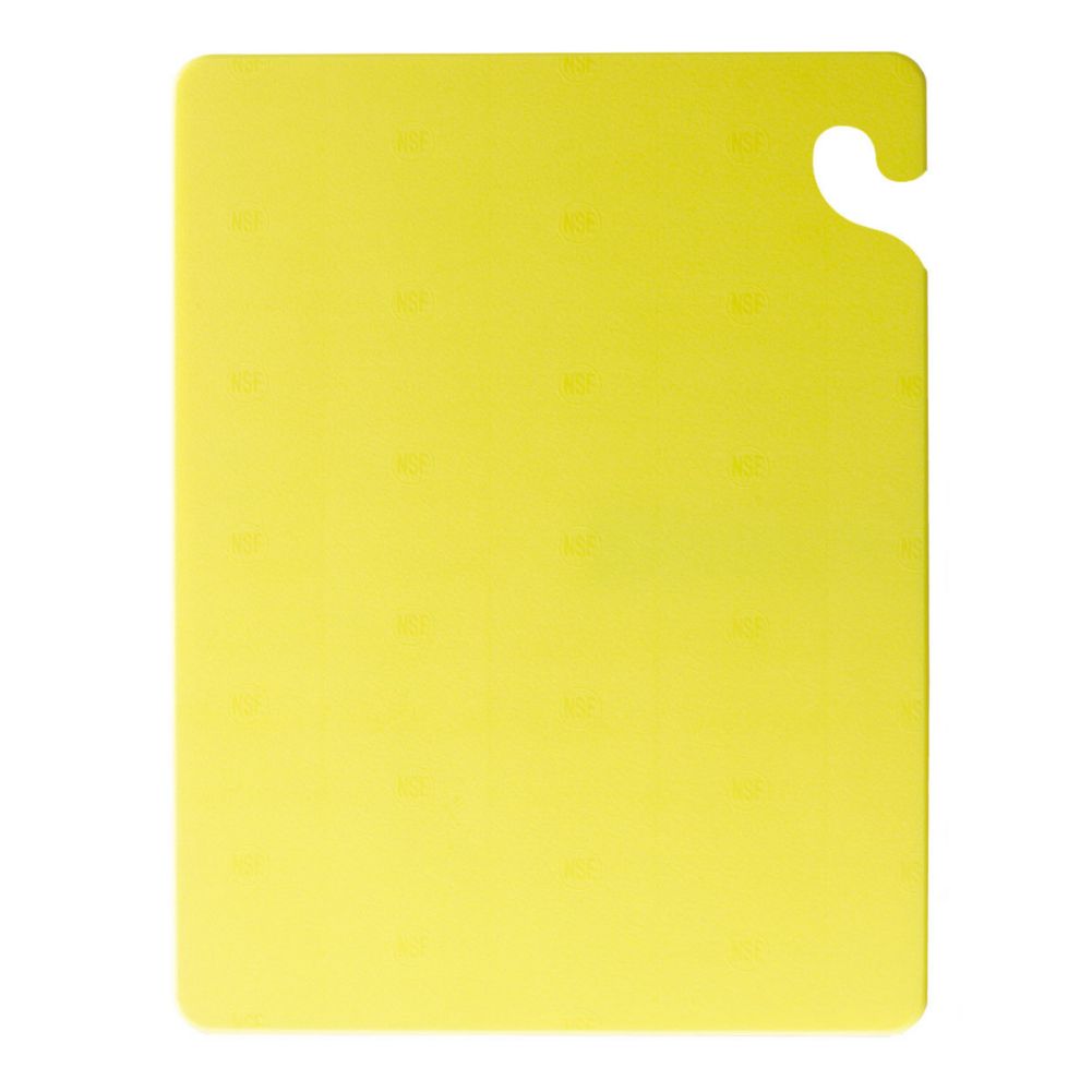 San Jamar&reg; Cut-N-Carry&reg; 12" x 18" Yellow Cutting Board