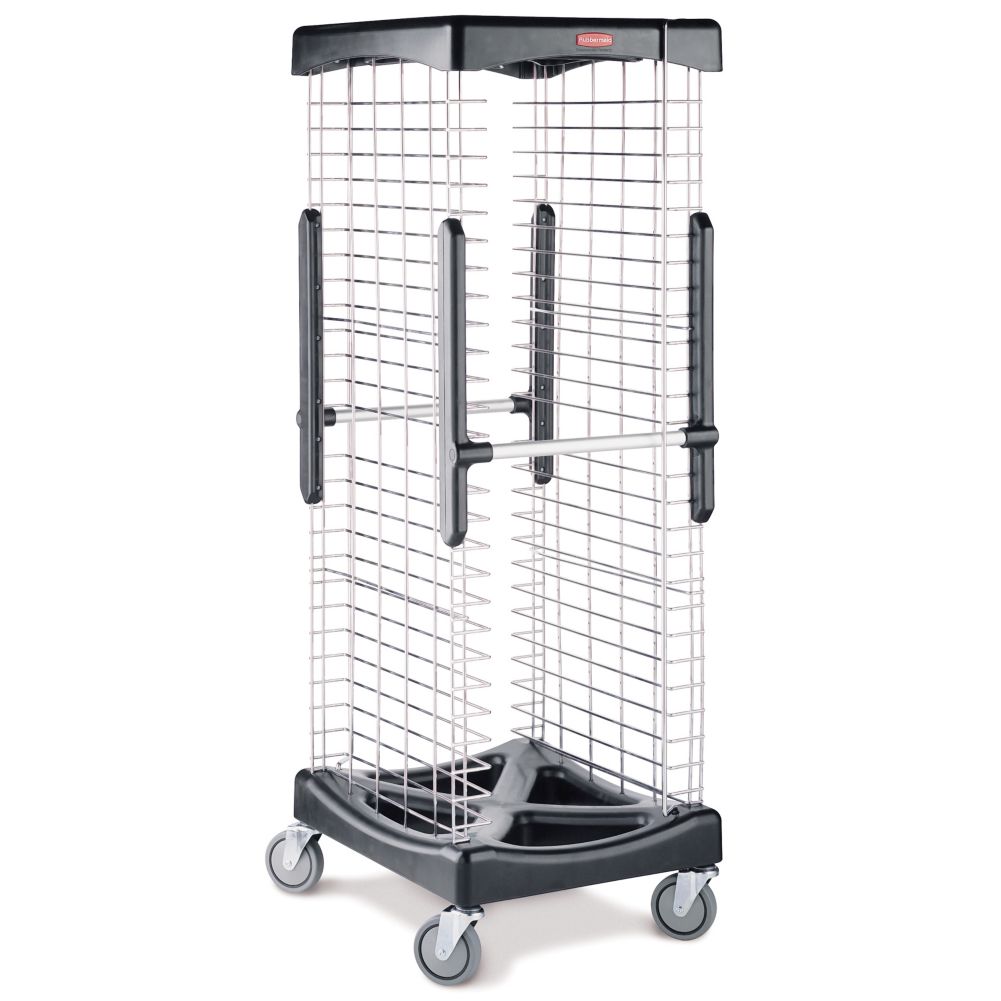 Rubbermaid PROSERVE&reg; Black Standard Base 26-Slot Sheet Pan Rack