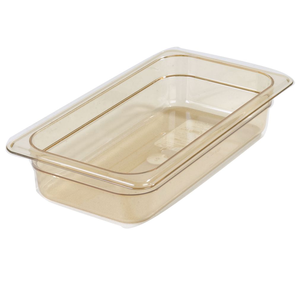 Carlisle&reg; Top Notch&reg; Amber 1/3 Size 2-1/2" Deep Food Pan