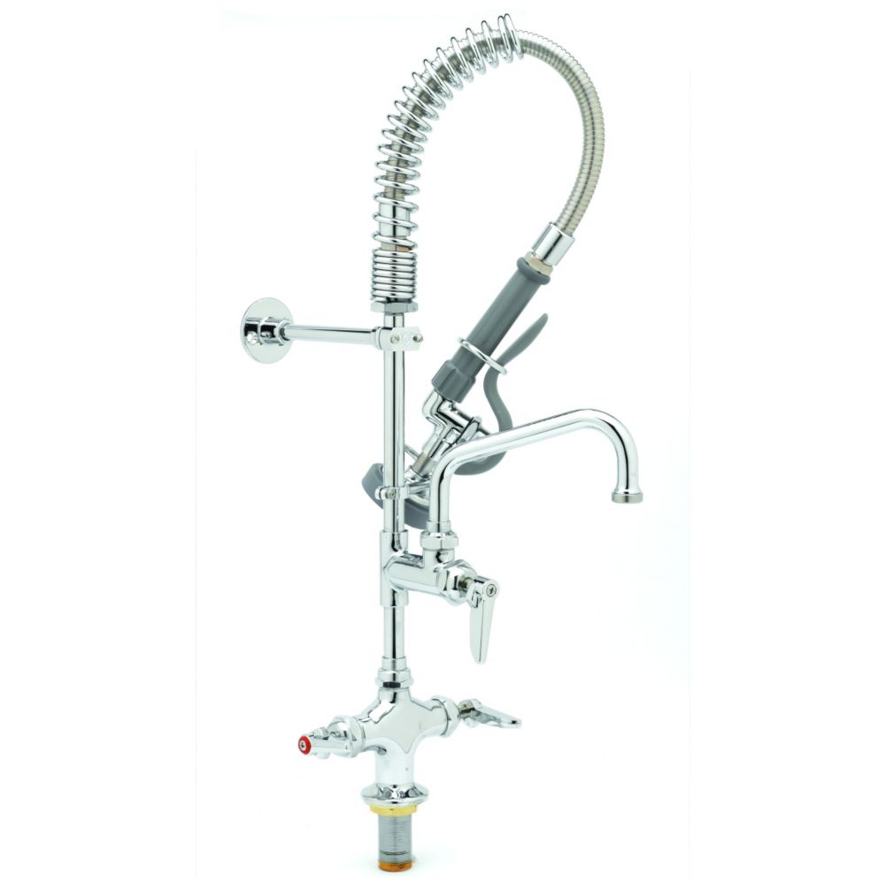 T & S Brass Wall Mount Mini Pre-Rinse Unit With 10" Faucet
