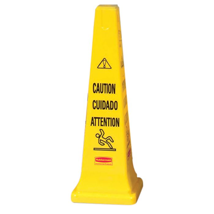 Rubbermaid Yellow Multilingual 36" Caution Safety Cone