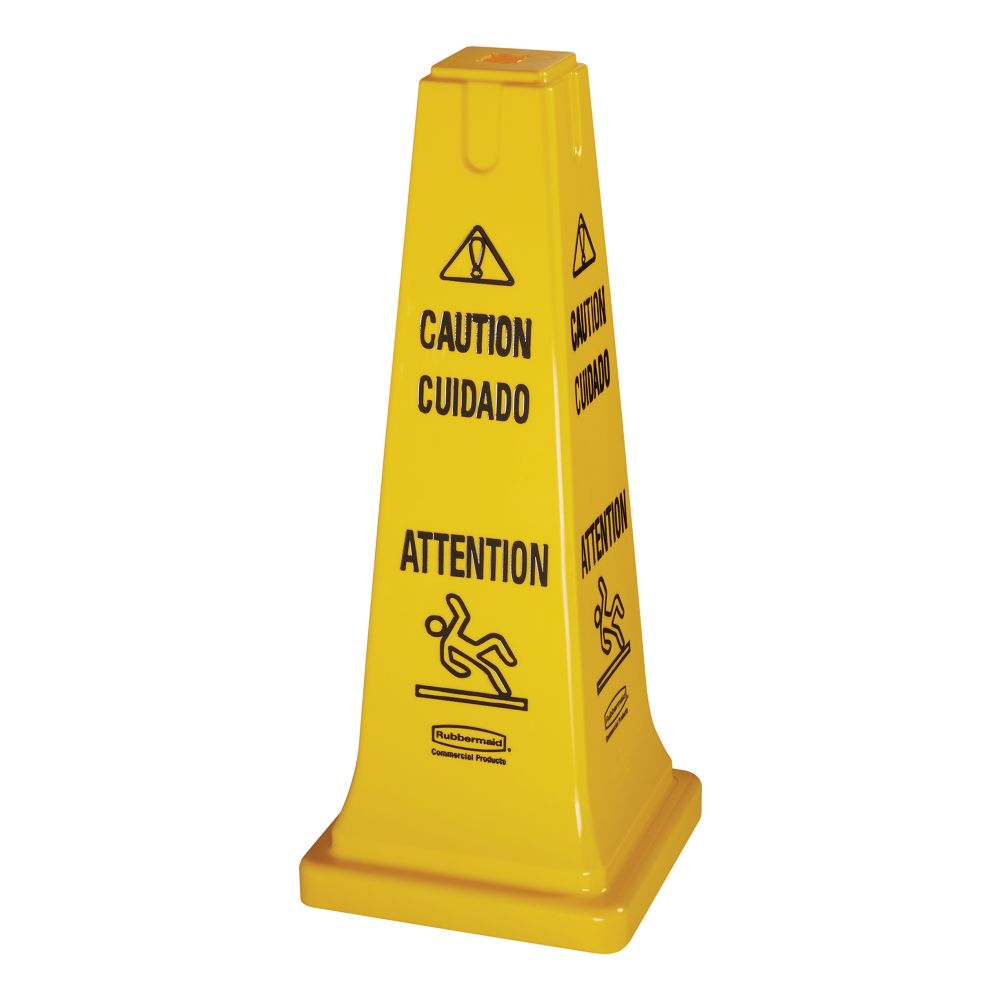Rubbermaid Yellow Multilingual 26" Caution Safety Cone