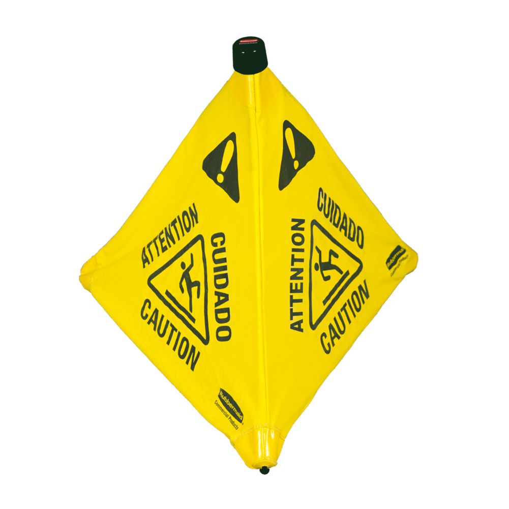 Rubbermaid Yellow Multilingual 30" Wet Floor Pop-Up Safety Cone