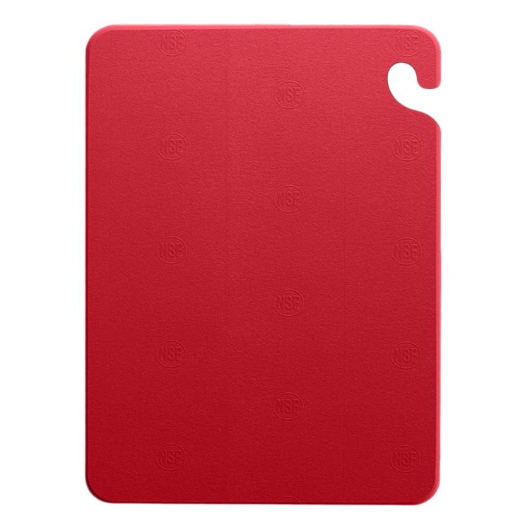 San Jamar&reg; Cut-N-Carry&reg; 10" x 12" Red Cutting Board