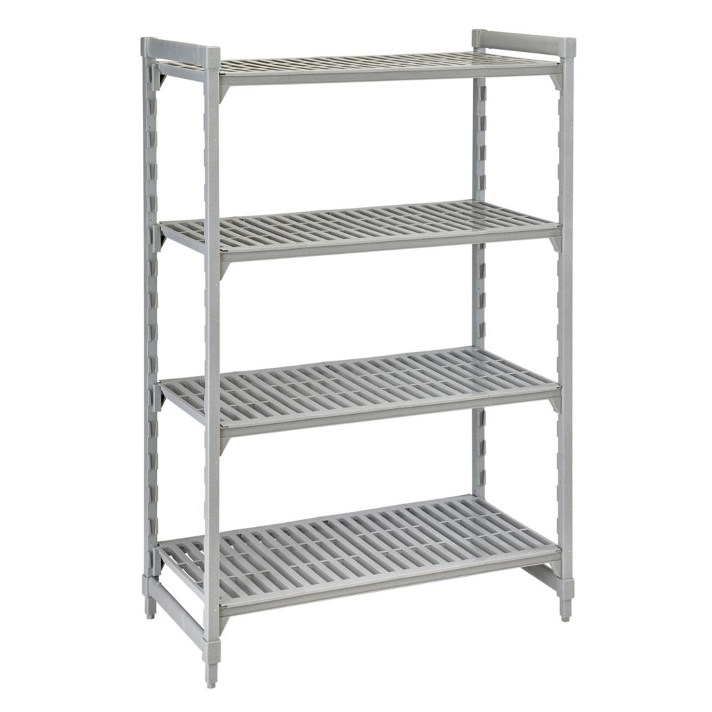 Cambro Camshelving&reg; Gray Vented 4-Shelf Stationary Starter Kit