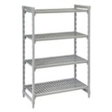 Cambro Camshelving&reg; Gray Vented 4-Shelf Stationary Starter Kit