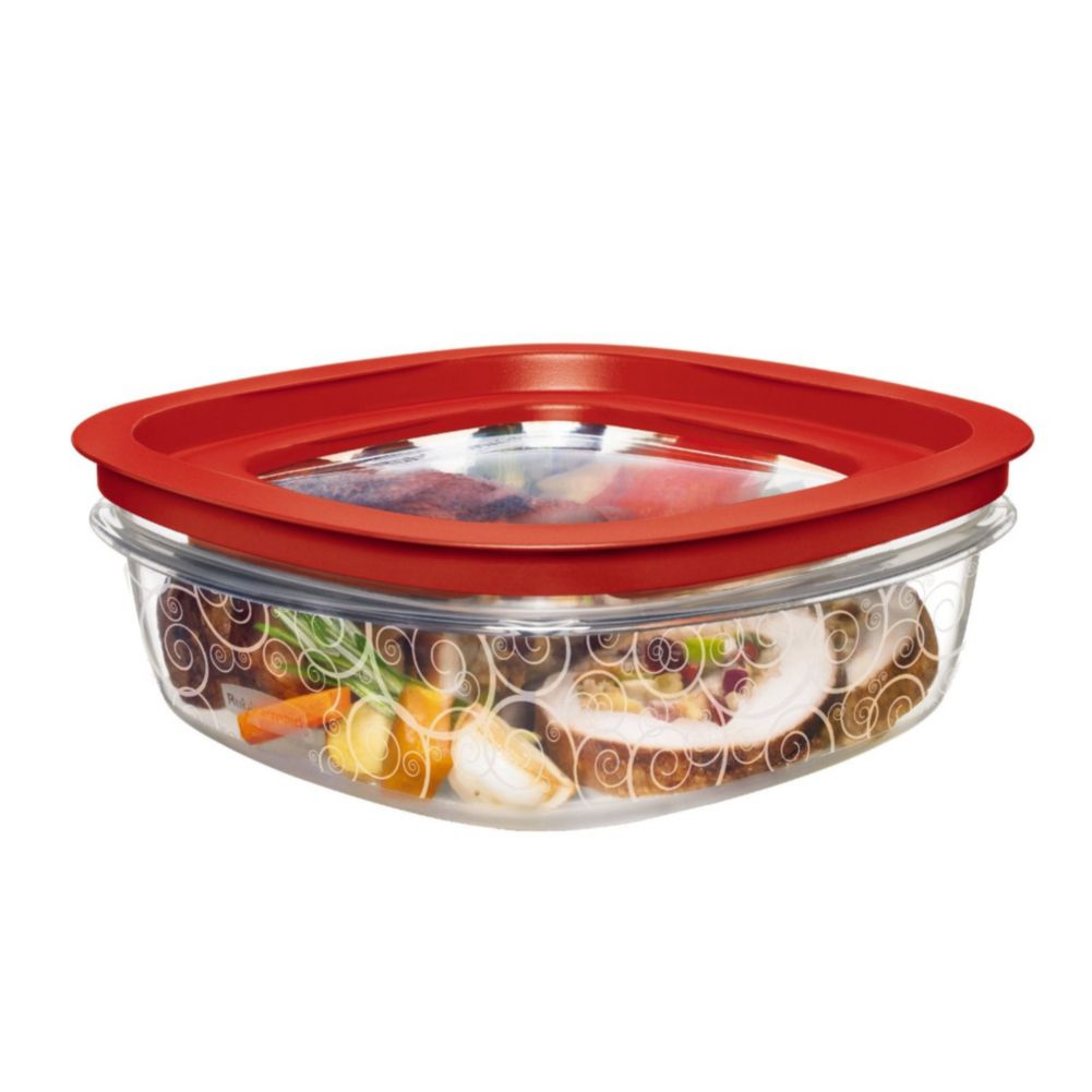 Rubbermaid&reg; Premier Clear 9 cup Storage Container w/ Red Lid