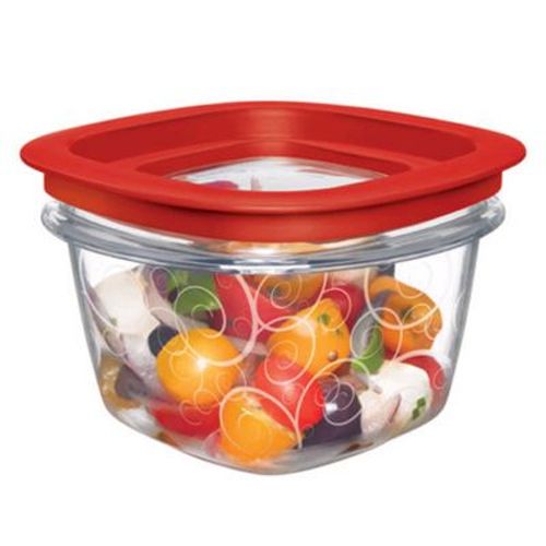 Rubbermaid&reg; Premier Clear 2 cup Storage Container w/ Red Lid