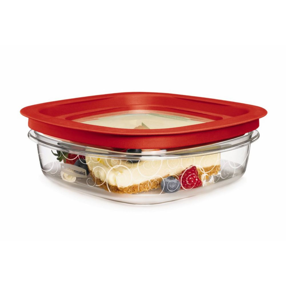Rubbermaid&reg; Premier Clear 3 cup Storage Container w/ Red  Lid