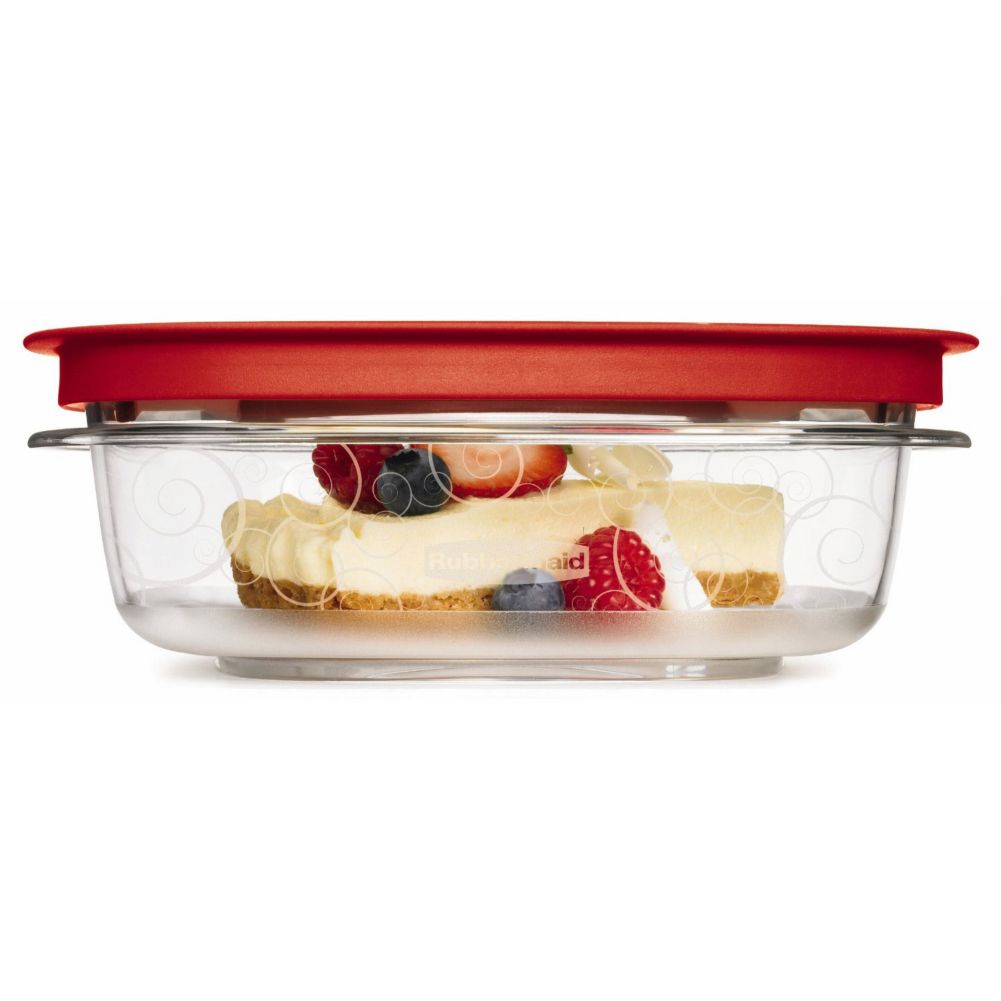 Rubbermaid&reg; Premier Clear 3 cup Storage Container w/ Red  Lid