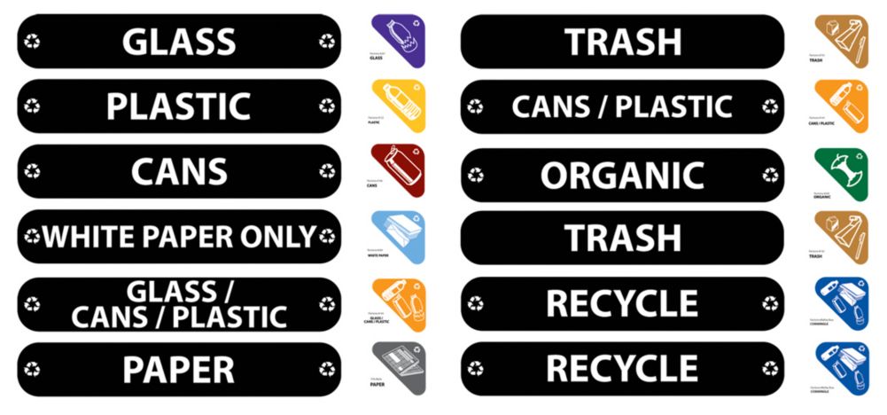Rubbermaid 11-Piece Recycling Label Kit
