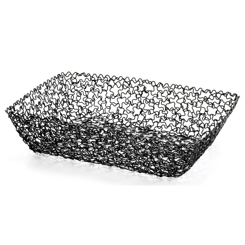 Tablecraft Boucle Collection&trade; 9" Black Rectangular Basket