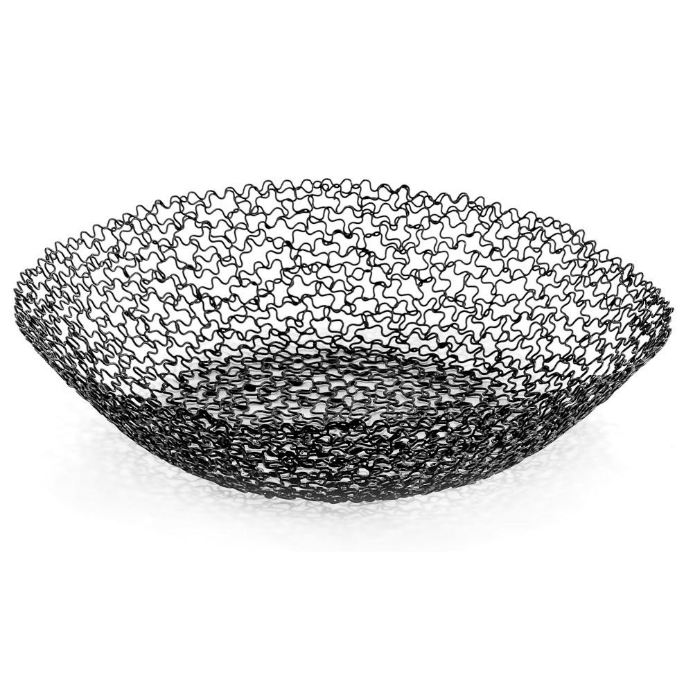 Tablecraft Boucle Collection&trade; 9-1/2" Black Round Basket