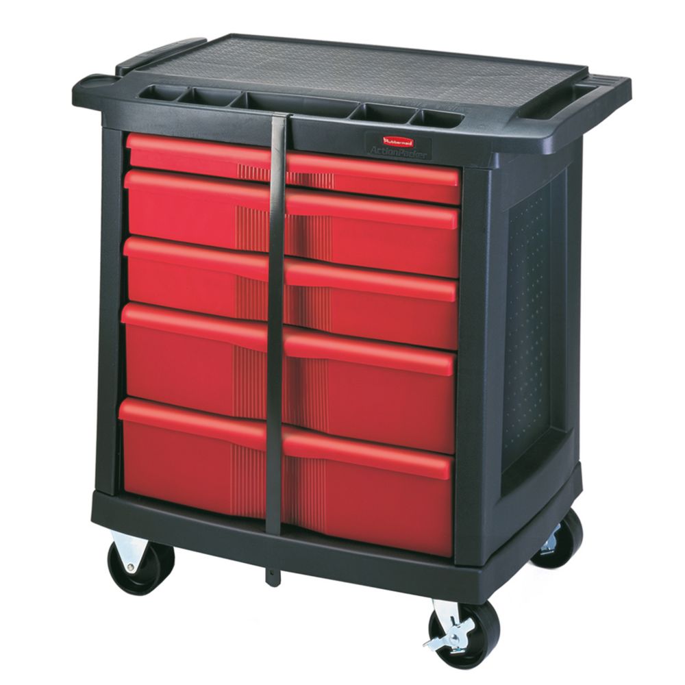 Rubbermaid FG773488BLA 5Drawer 33"H Mobile Work Center Cart