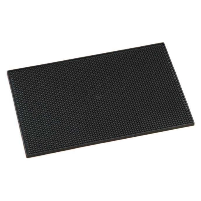 American Metalcraft Black Rubber 12 x 18" Bar Service Mat