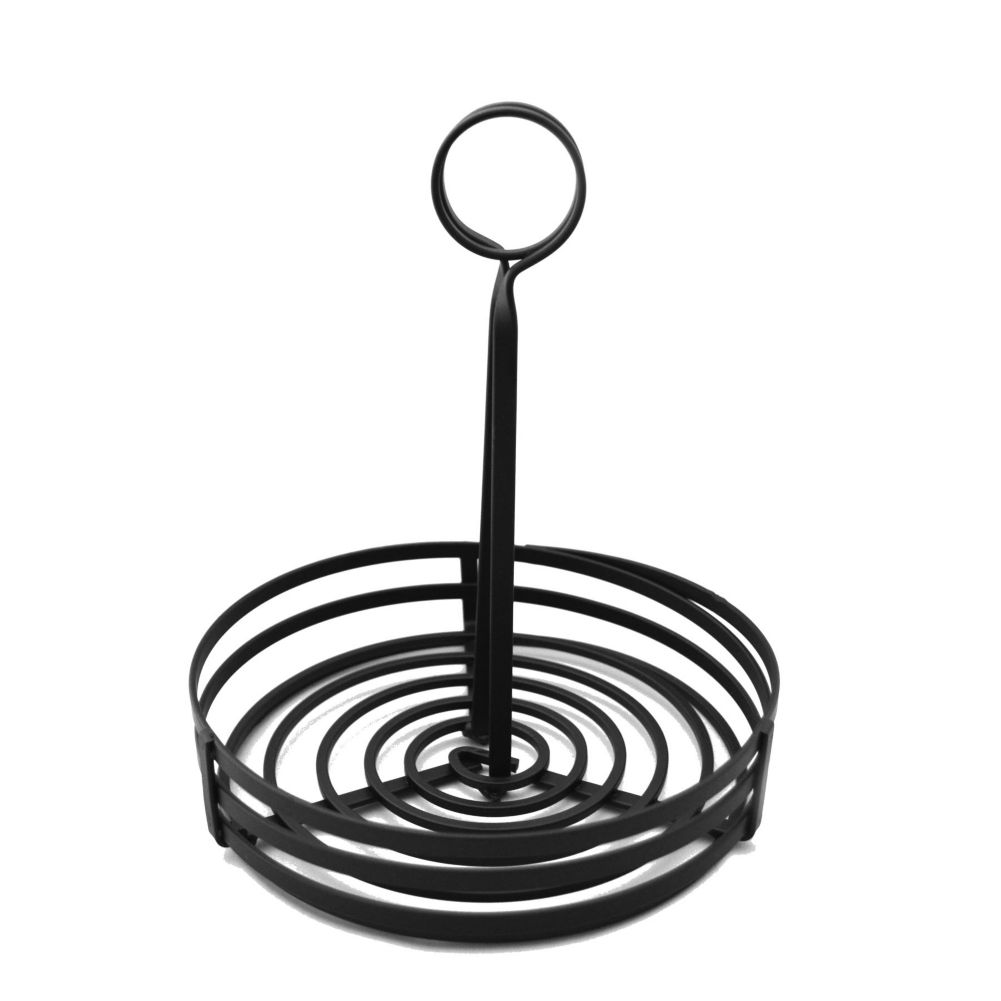 American Metalcraft Black 8" Round Flat Coil Condiment Holder