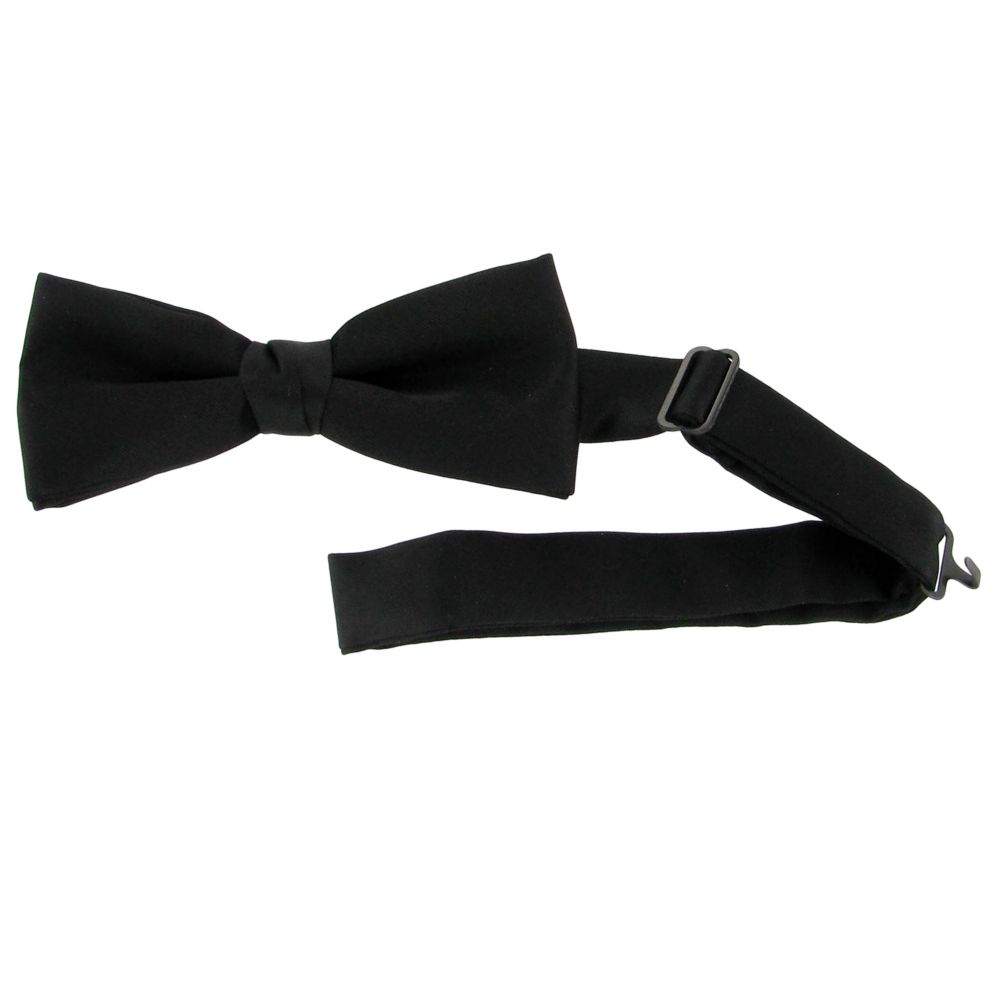 Global Neckwear Black Bowtie w/ Adjustable Strap
