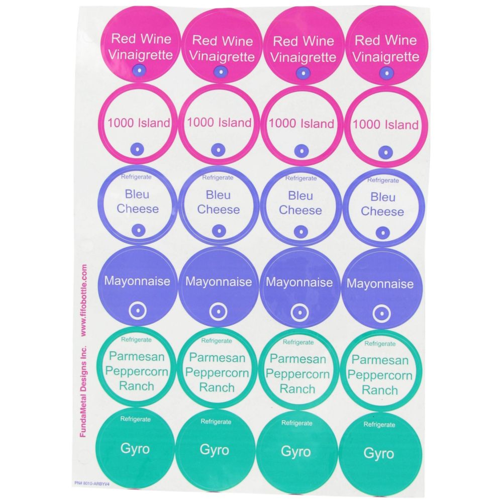 Fundamental Designs Salad Dressing Label Sheets