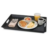 Carlisle&reg; 21-1/2" x 15-1/2" Black Room Service Tray