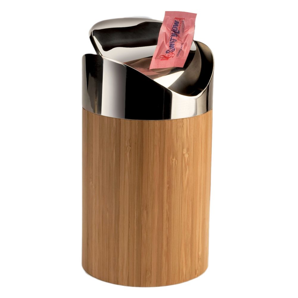 Cal-Mil 5" x 5" x 7" Bamboo Counter Trash Bin