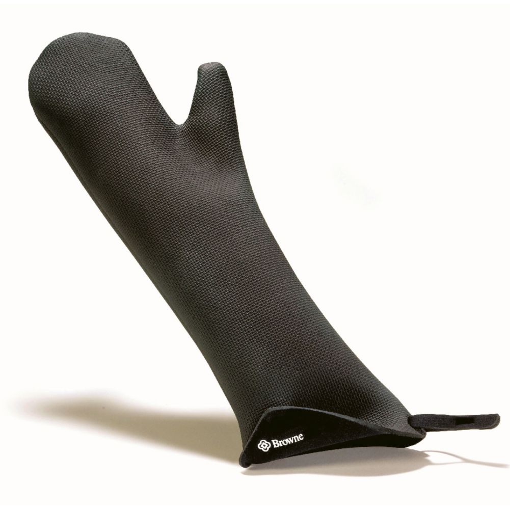 Browne Foodservice Black Kitchen Grip 15" Oven Mitt