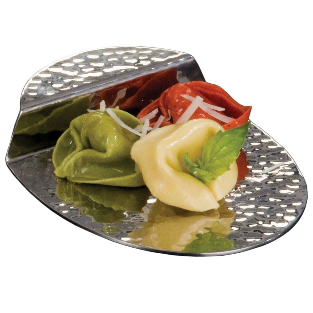 American Metalcraft Oval Hammered Finish S/S Tasting Plate