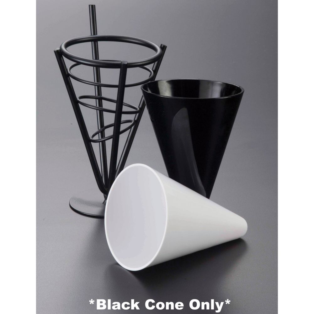 American Metalcraft Medium Black Melamine 10 Oz Fry Cone