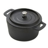 American Metalcraft Mini Round 26.5 Oz. Cast Iron Casserole Pan w/ Lid