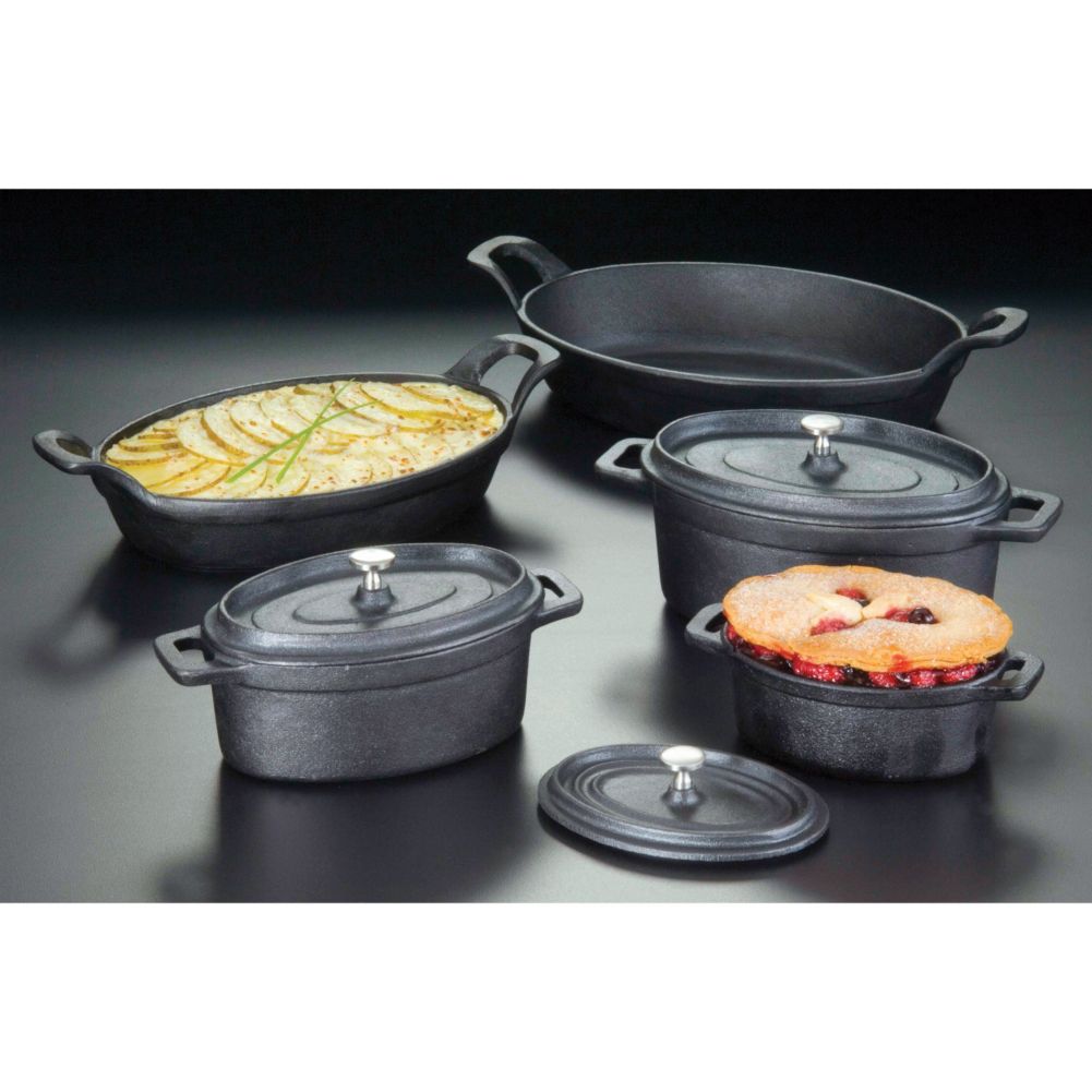 American Metalcraft Mini Round 36.5 Oz. Cast Iron Casserole Pot